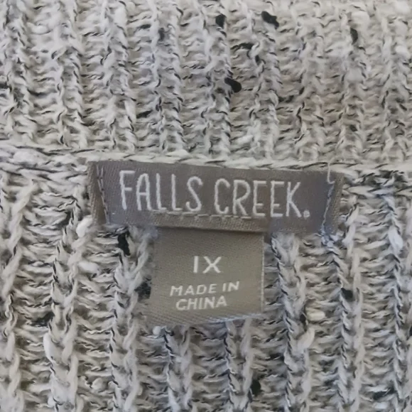 FALLS CREEK WOMEN'S 1X LIGHT GRAY LONG SLEEVE TOP - Picture 4 of 4